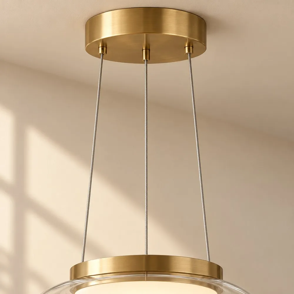 Lampadario a sospensione moderno in vetro in dettaglio