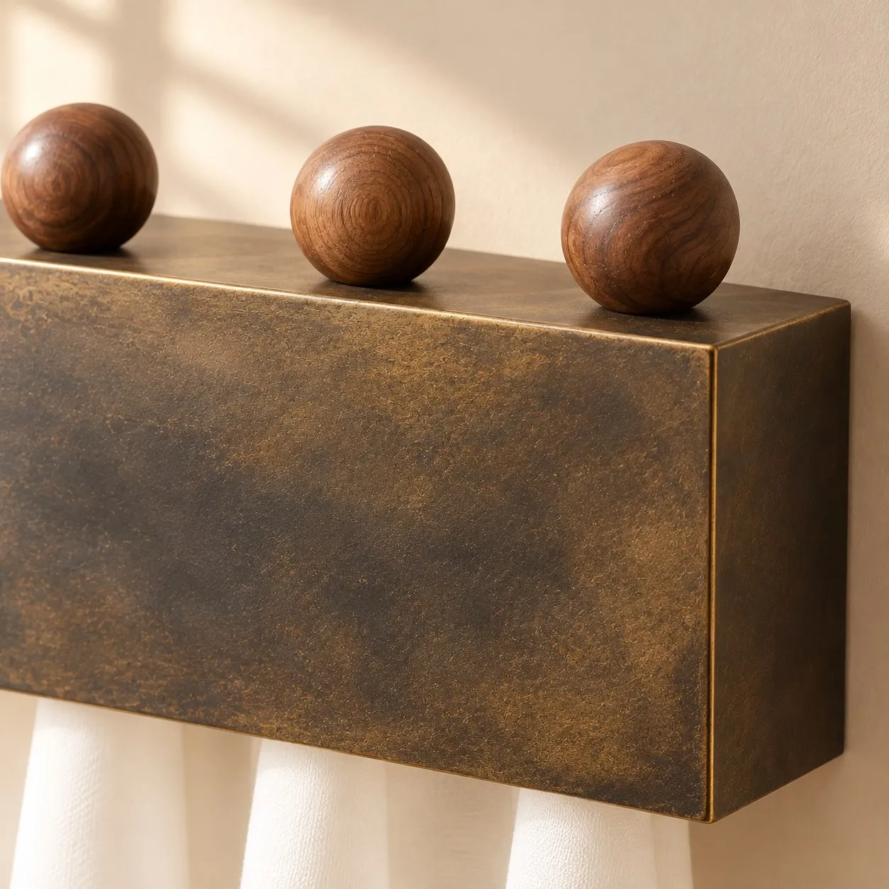 Aplique de pared de cobre macizo en detalle