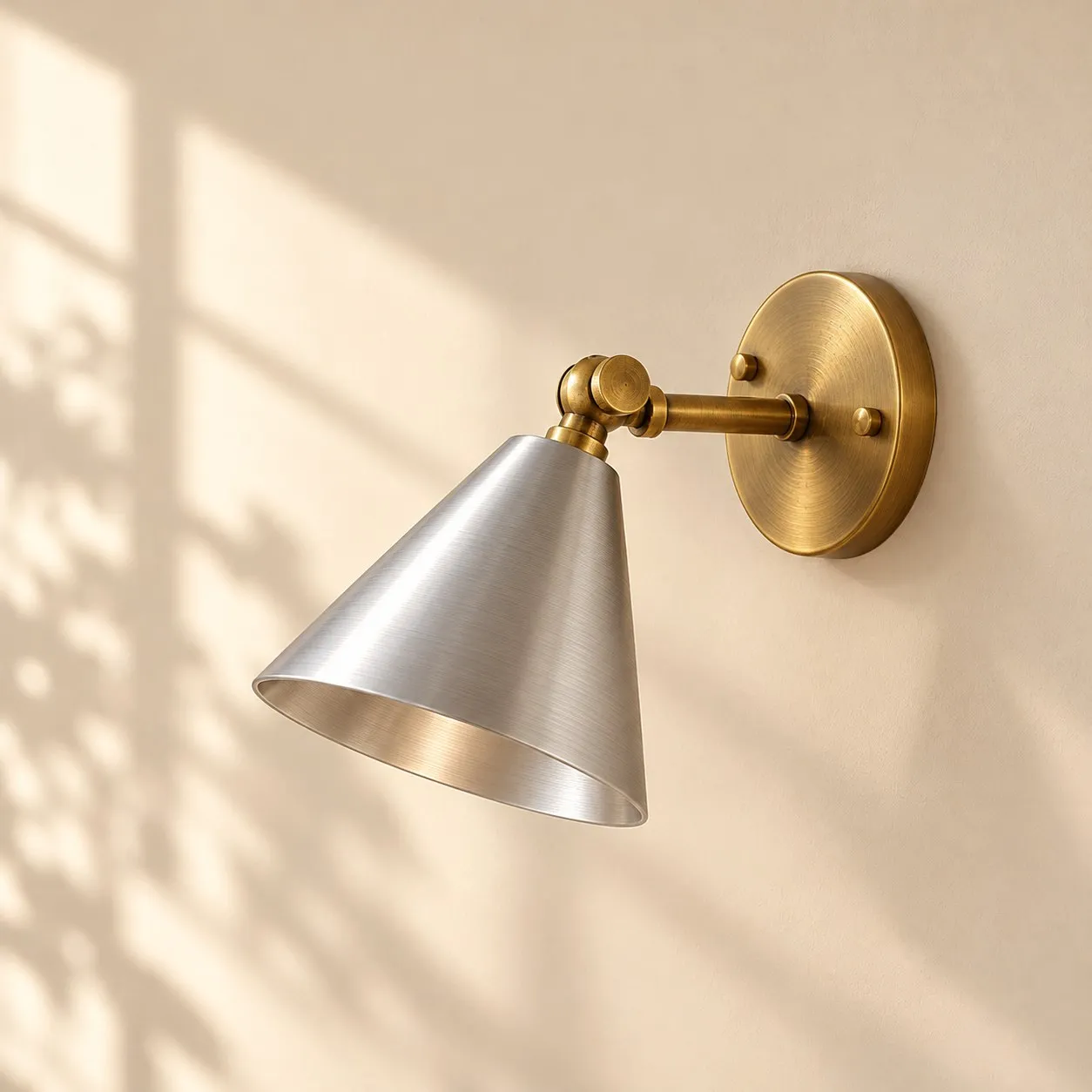 Verstelbare aluminium kegelvormige wandlamp